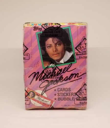 a 1984 Topps Michael Jackson Wax Packs Box Break with a picture of michael jackson.