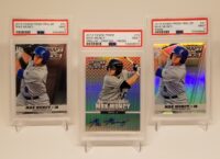 three 2013 Panini Prizm Draft Picks Max Muncy PSA 9 baseball cards with different players on them.