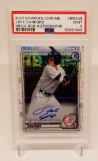 2020 Bowman Chrome Mega Box Autographs Jake Sanford #BMAJS PSA 9 Yankee Yankee Yankee Yankee Y.