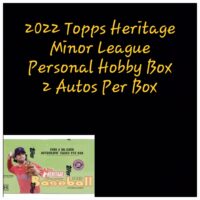 Advertisement for a 1989 Donruss - Wax Packs/Lot Of 4 personal hobby box, noting it includes 2 autograph cards per box, featuring a baseball player in a red sox cap.