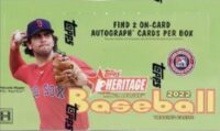 Advertisement for a 1989 Donruss - Wax Packs/Lot Of 4 personal hobby box, noting it includes 2 autograph cards per box, featuring a baseball player in a red sox cap.