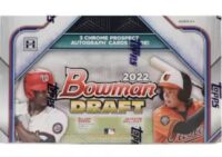 A 2022 Bowman Draft Jumbo Box - Personal Break featuring illustrations of two young male players in washington and baltimore team uniforms.
